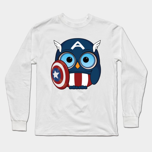 Owl American Dream Long Sleeve T-Shirt by Manuel_Poehlau